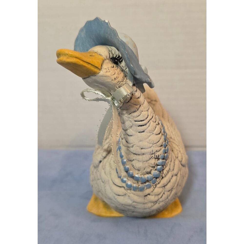 Vintage 1987 Ceramic Goose Figurines Pair Cowboy Bonnet Country Farmhouse - Picture 11 of 16